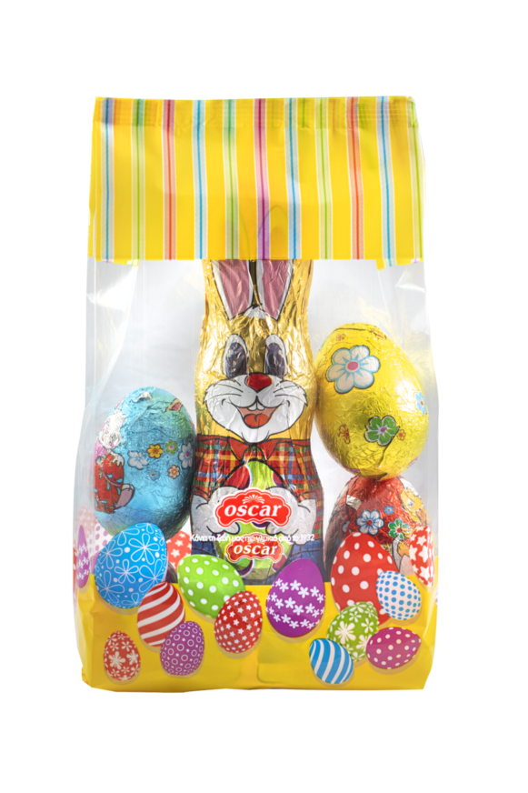 Bag with Bunny & Colored Milk Chocolate Eggs 175g