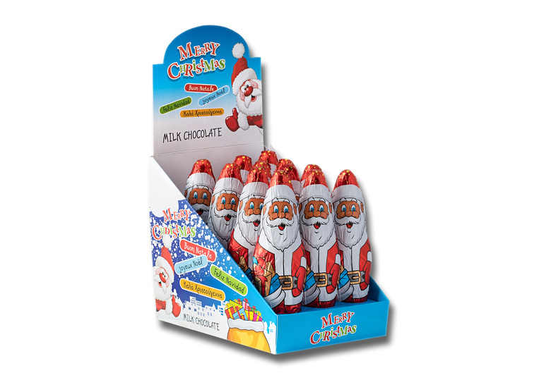 Display with Milk Chocolate Santa Claus 60g