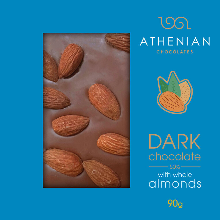 Athenian Dark Chocolate with Almonds 90g