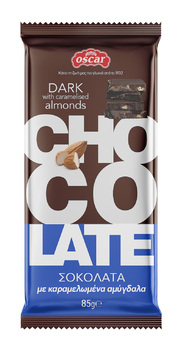 Dark chocolate with almonds flowpack OSCAR 85g