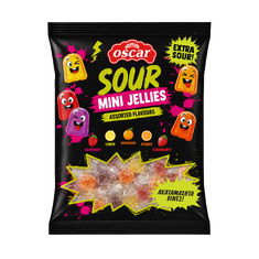 Sour Mini Jellies – Assorted Fruit Flavours 200g