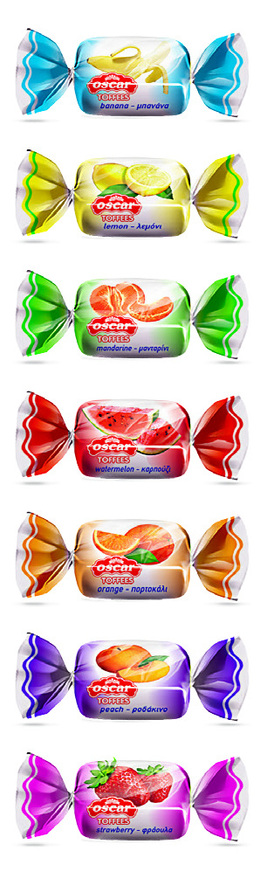 Καραμέλες Toffee Διάφορες Γεύσεις Φρούτων 3kg