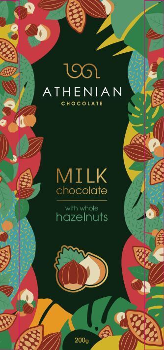 Athenian Milk Chocolate Bar with Hazelnuts Oscar 200g