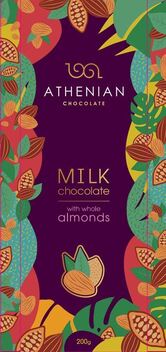 Athenian Πλακίδιο Σοκολάτας Γάλακτος με Αμύγδαλο Oscar 200g