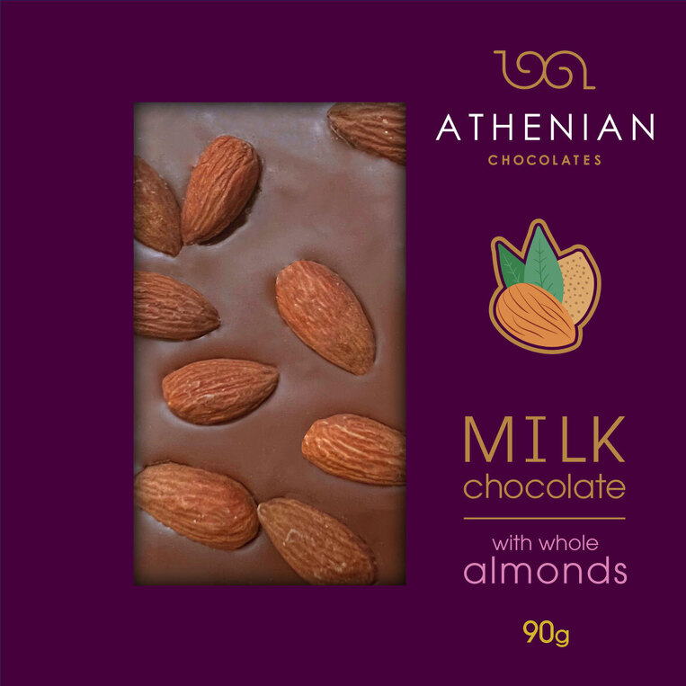 Αthenian Σοκολάτα Γάλακτος με Αμύγδαλο 90g