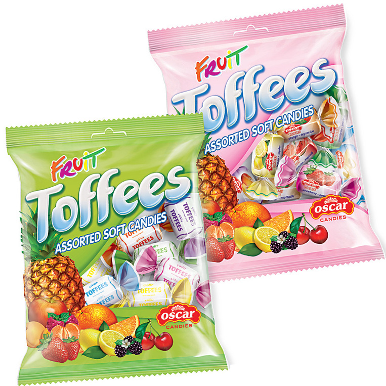 Καραμέλες Toffee Διάφορες Γεύσεις Φρούτων 300g