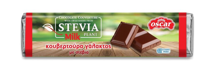 Κουβερτούρα γάλακτος με Stevia 125γ
