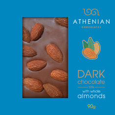 Αthenian Μαύρη Σοκολάτα με Αμύγδαλο 90g