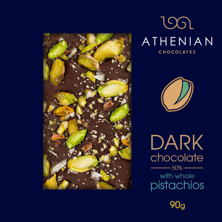 Athenian Dark Chocolate with Pistachio 90g