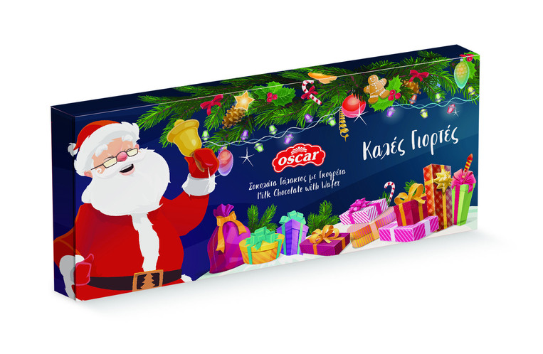 X-MAS Box of 3 Milk Chocolates with Wafer 195g (3x65g)