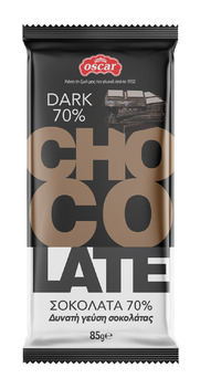Dark chocolate 70% cocoa flowpack OSCAR 85g