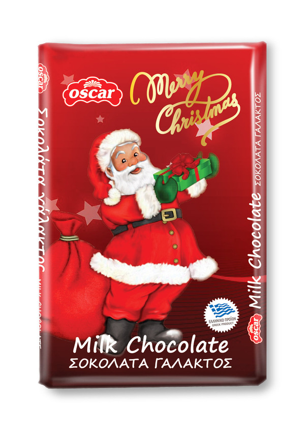 Πλακίδιο Σοκολάτας Γάλακτος "Merry Christmas" 25g