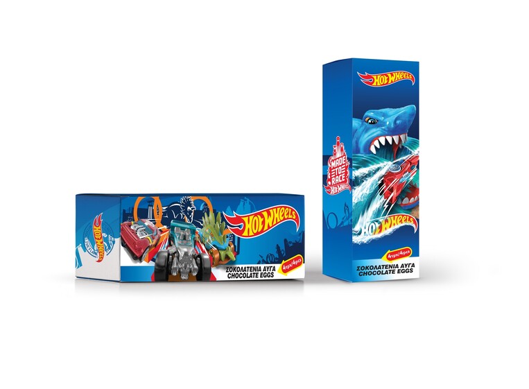 Hot Wheels milk chocolate eggs 80g quarter (4x20g)